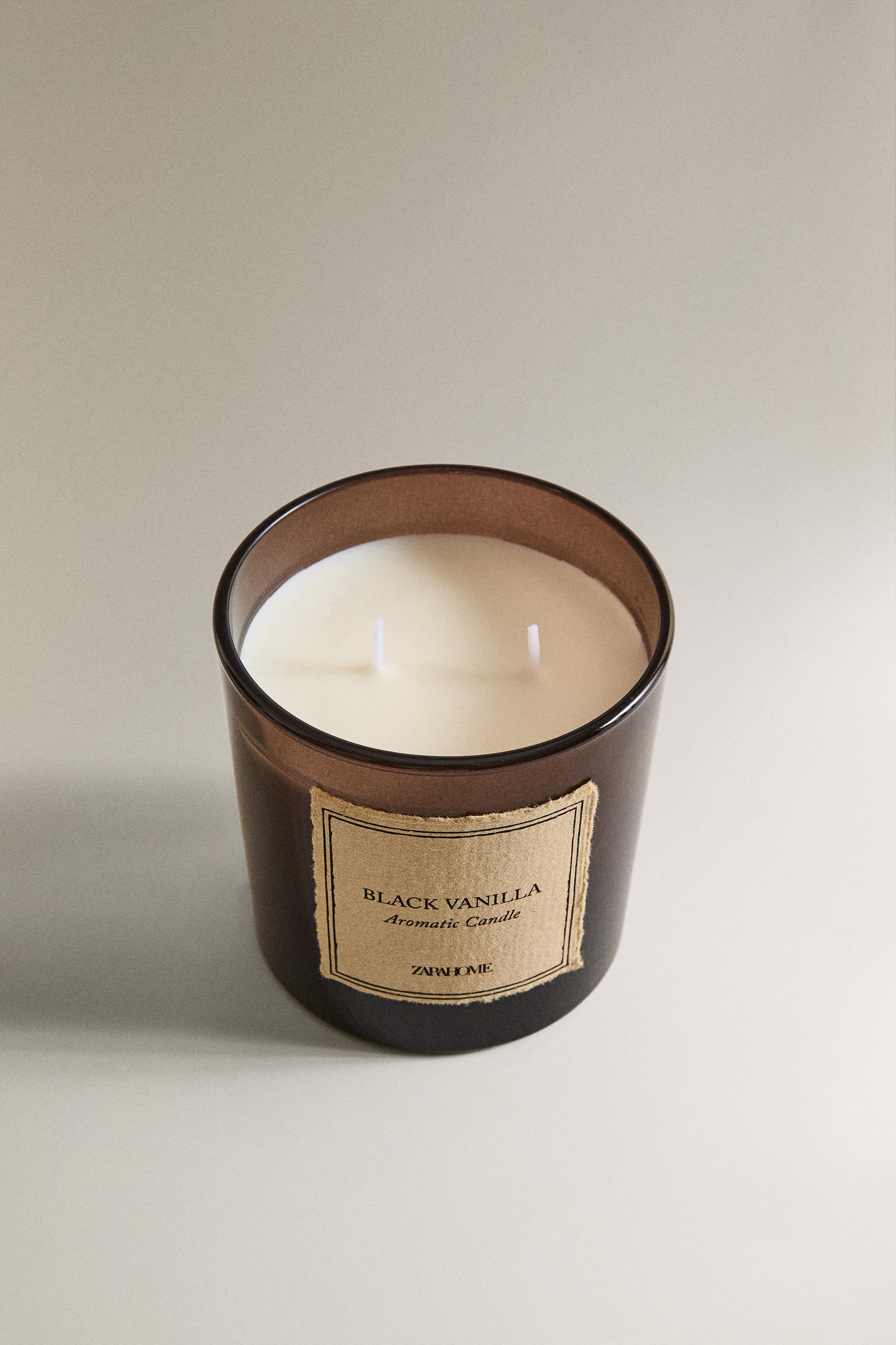 (350 G) BLACK VANILLA SCENTED CANDLE